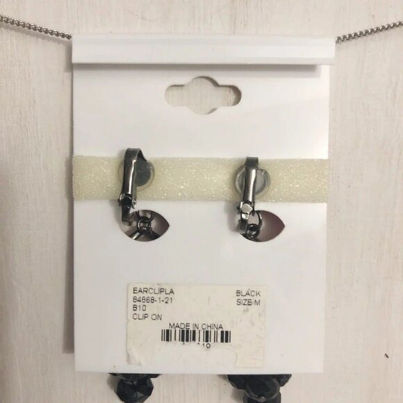 Charming Charlie Gunmetal Beaded Clip On Earrings - Picture 3 of 5